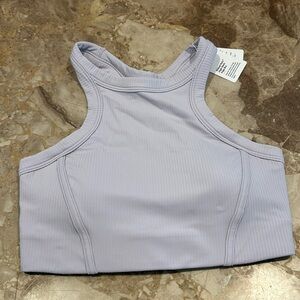 BNWT ribbed, nulu lululemon high neck, yoga bra, size 6 color lavender